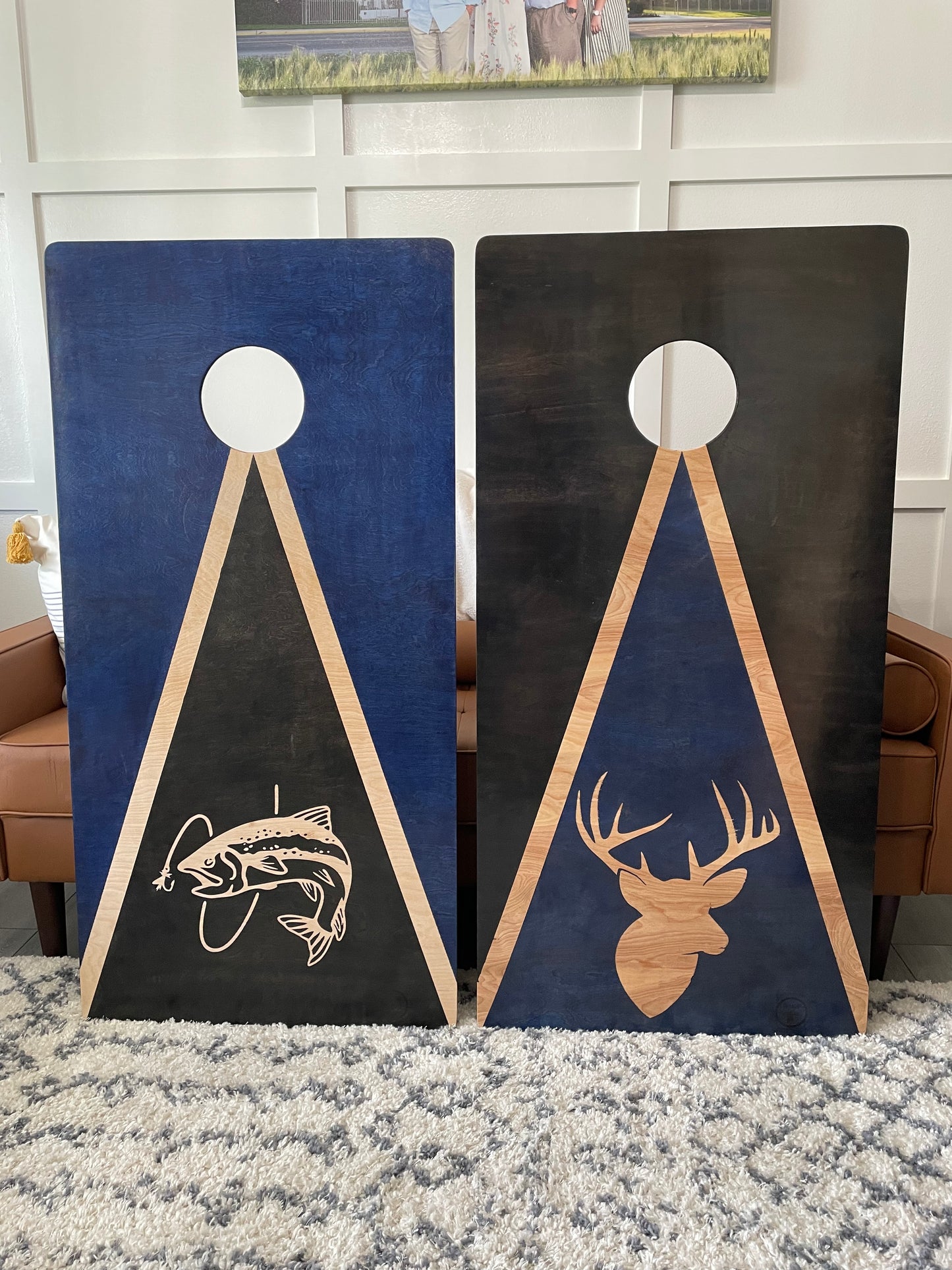 Two Color Triangle with Custom Image